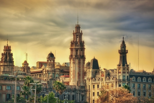 天空云彩外观城市建筑风光外景