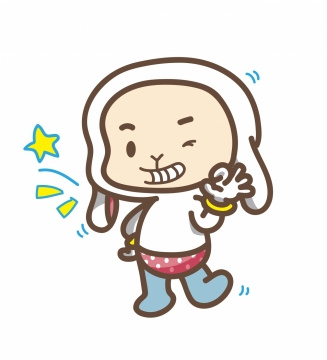 比着ok手势的可爱小兔卡通形象