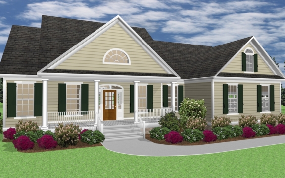 房子家别墅花园草地院子蓝天白云建筑