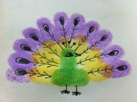 唯美可爱的指纹画写真图片