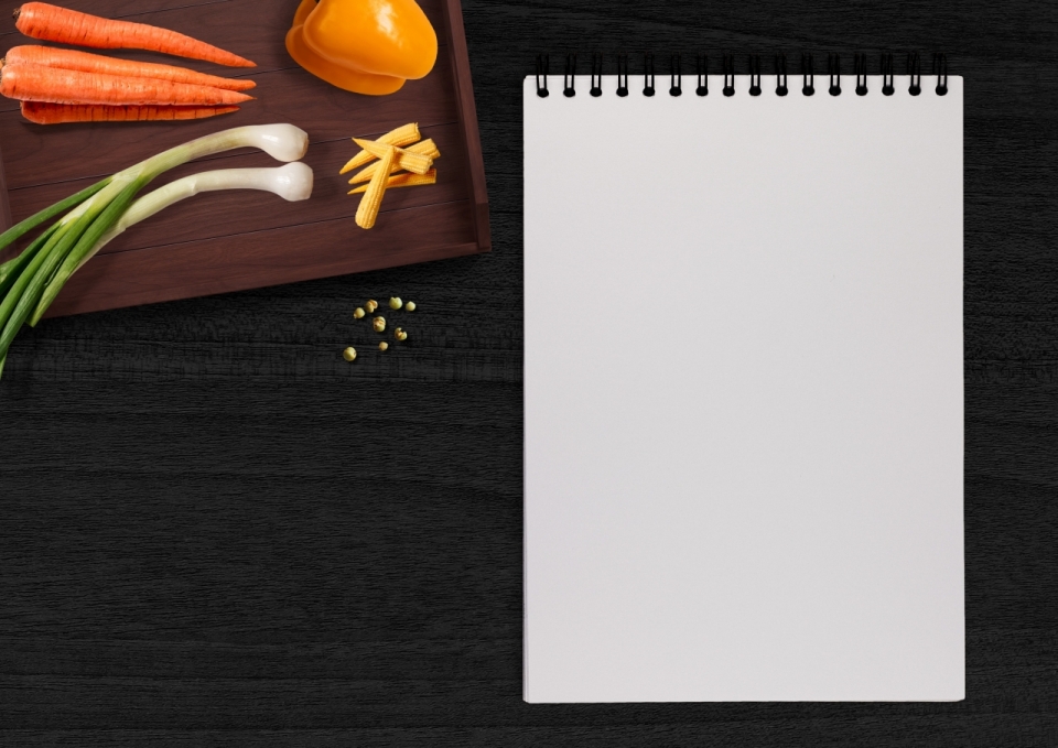 厨房木制桌面托盘蔬菜线圈空白笔记本