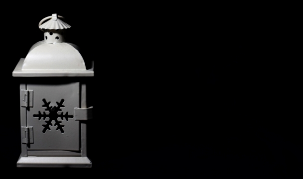 黑白简约雪花镂空造型灯饰圣诞装饰