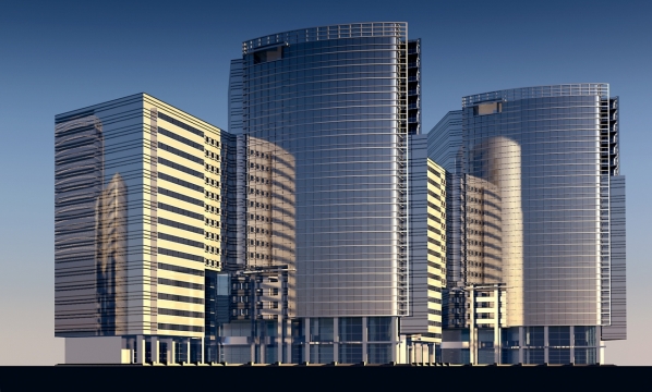 办公大厦CDB办公大楼建筑全景