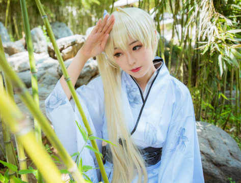 竹林中和服穹妹清纯COS写真