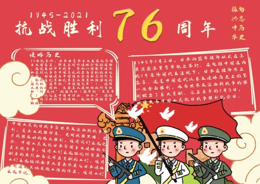 抗战胜利76周年手抄报