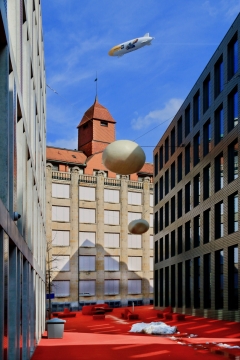 阳光蓝色天空城市街道建筑