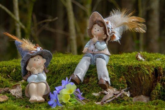 自然森林可爱卡通人物玩具模型