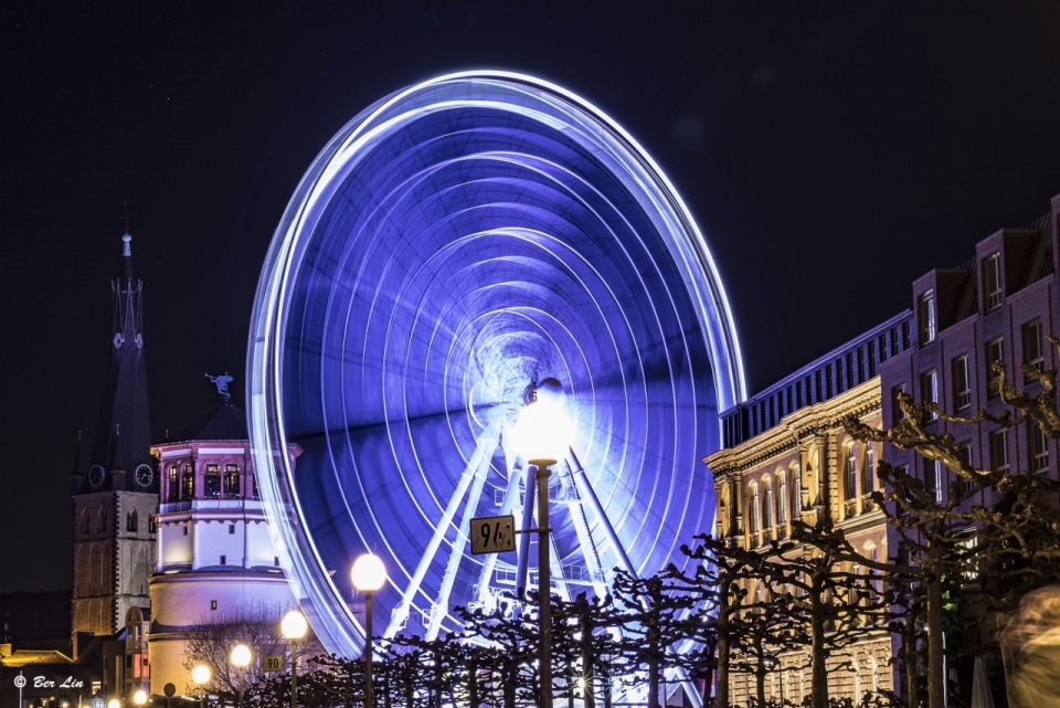 精美欧式建筑摩天轮夜景美图