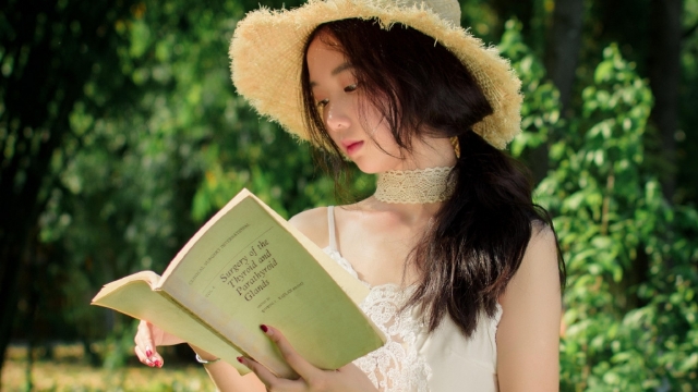 氧气美女草坪上高清桌面壁纸