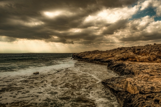 黄昏户外天空自然大海海岸