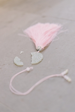 古风粉色穗子白玉玉佩