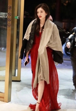 性感美女明星江疏影下班图片