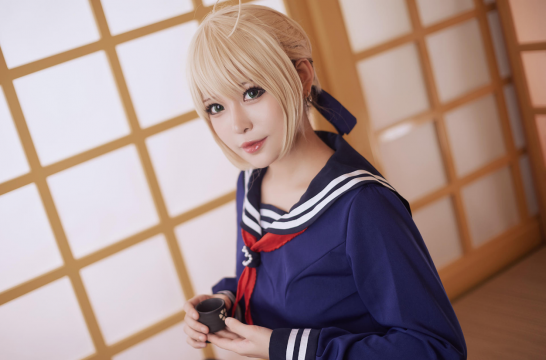 美女摄影_JK制服少女室内小清新写真