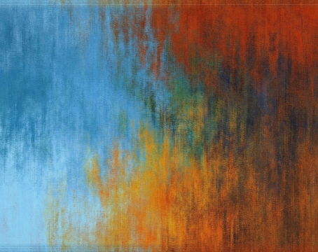 水彩蓝黄渐变混合