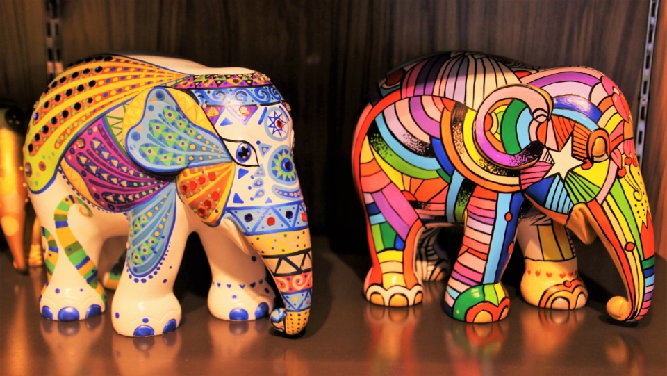 室内桌面彩色图案大象艺术装饰