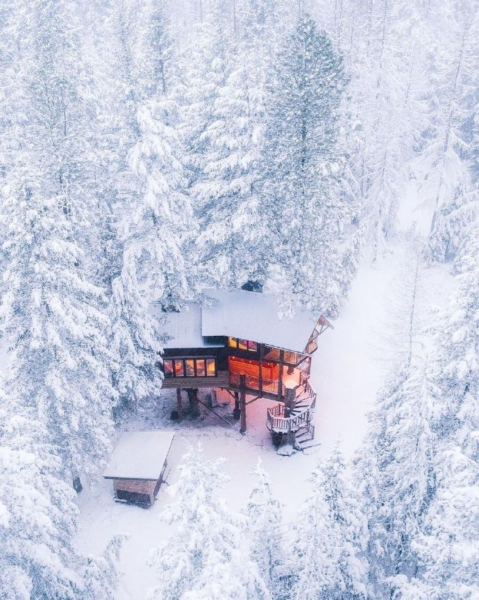 唯美冬日雪景风景图片