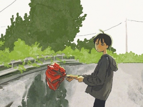 少时的青葱岁月唯美插画图片