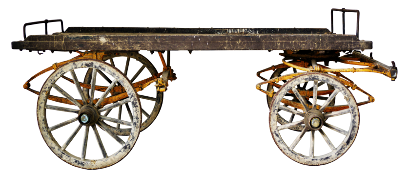 古老复古陈旧辐条车轮手推车设计