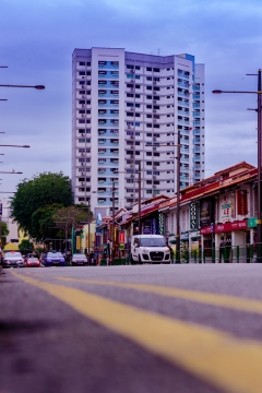 城市街道民居公寓街道汽车街景