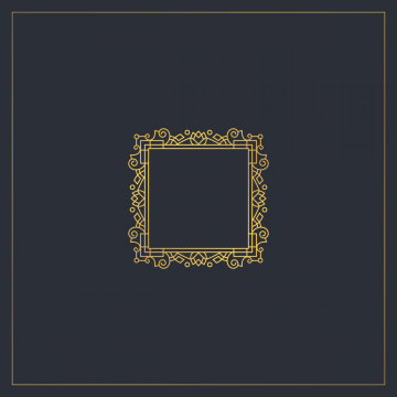 黑色背景下金色方形花纹创意素材