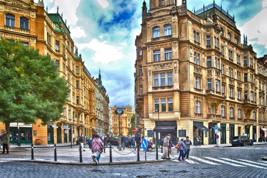 伦敦街道风景插画