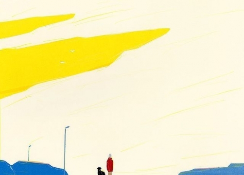 唯美清新插画简洁广阔的画面写真图片