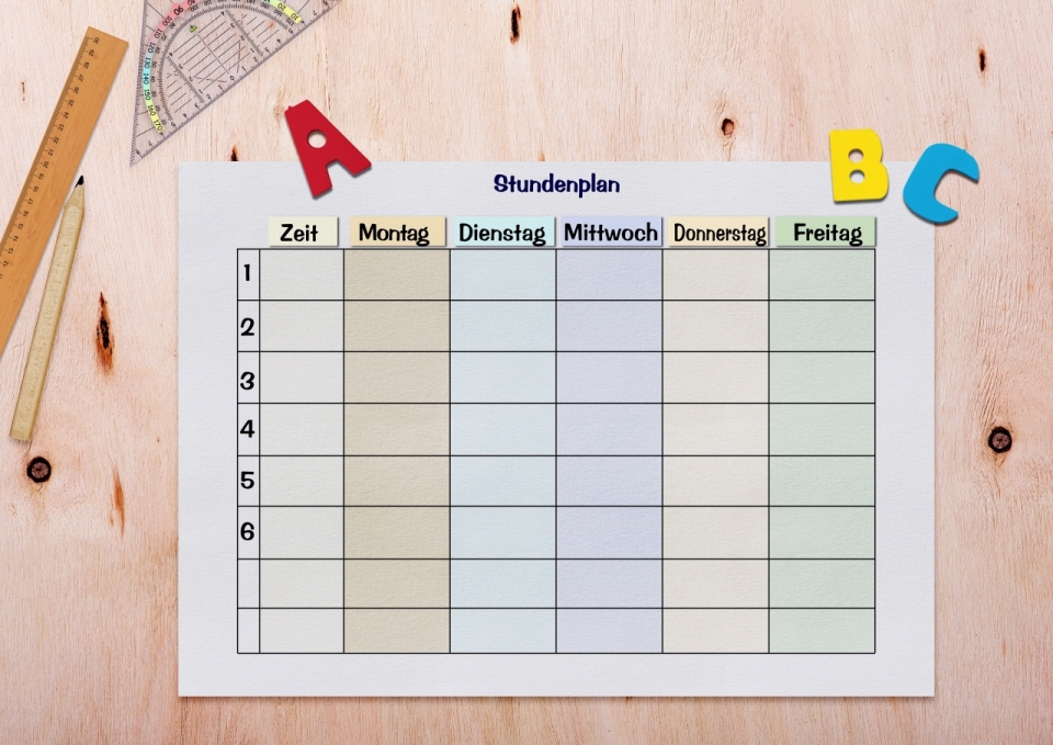 木制桌面日程表文具彩色字母模型