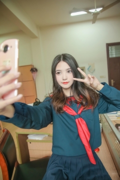 校花美少女性感超短裙JK制服写真