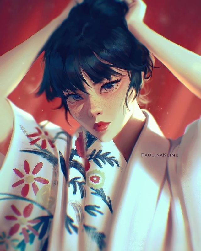 唯美少女插画写真图片