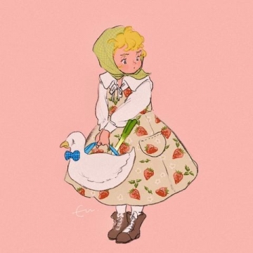 可爱的小女孩插画写真图片