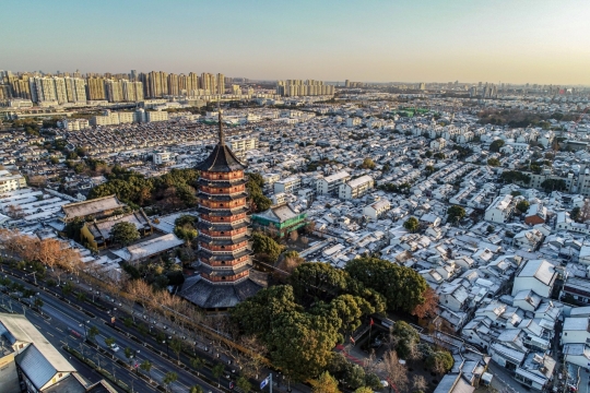 雪后苏州唯美自然风光城市图片