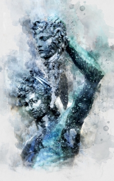 人物形象水彩油画风格手绘