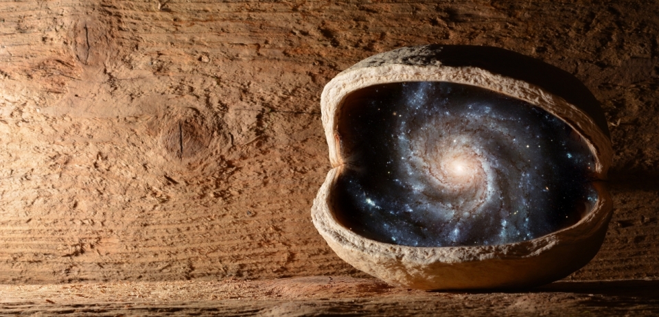 石洞内的贝壳唯美科幻星系图