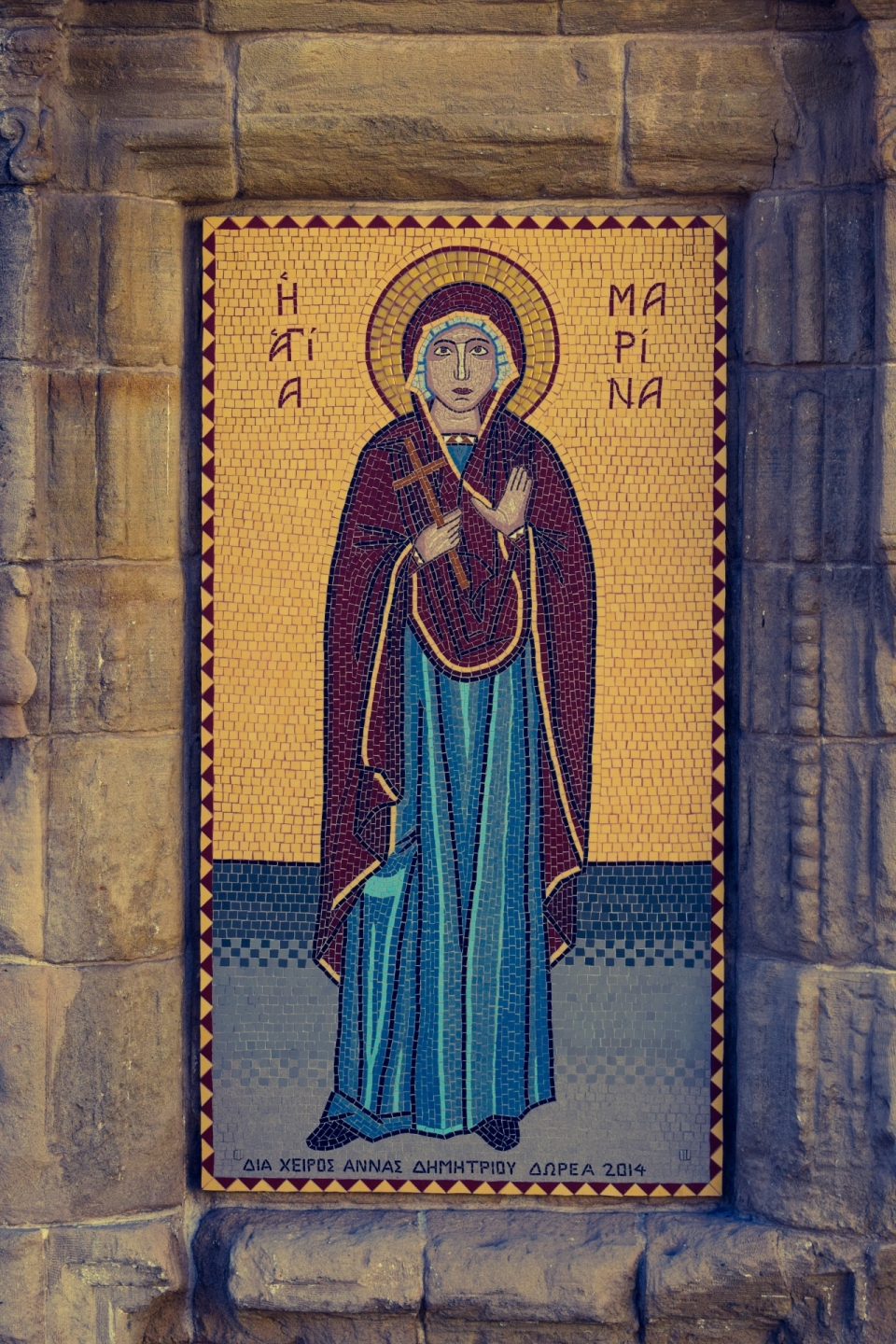 塞浦路斯教堂彩色马赛克艺术壁画