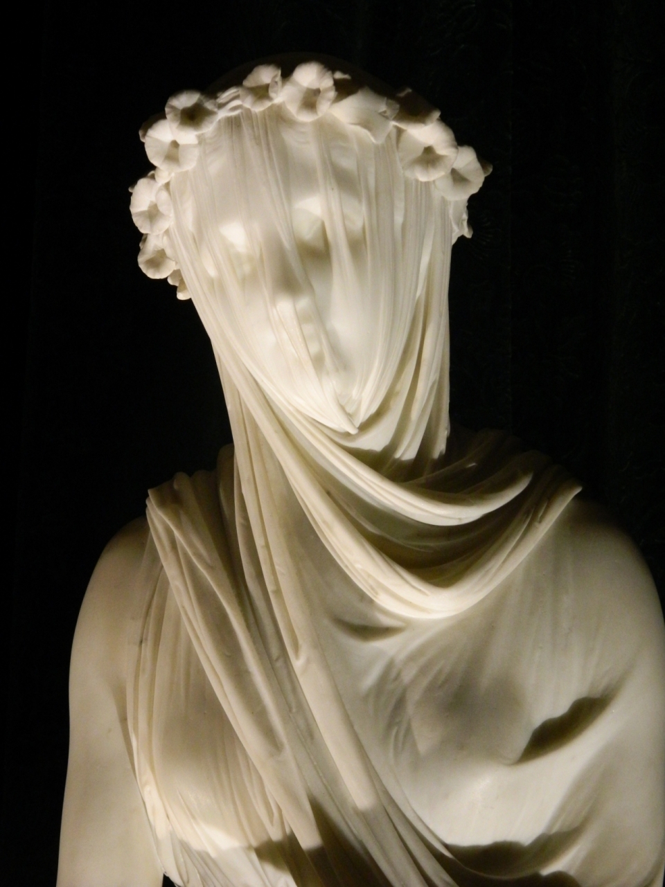 被面纱遮挡着的美神维纳斯石像