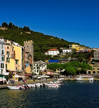 美丽山城建筑覆盖茂密绿色植物建筑