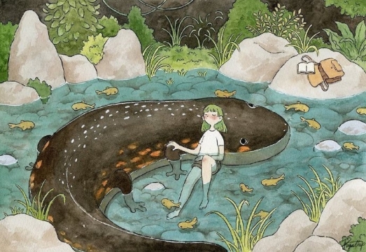 小时候的图片插画写真