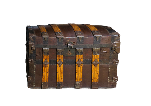 棕色皮质古典文艺古老旅行箱