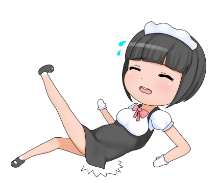 可爱冒失Q版女仆插画手绘