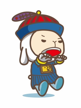 正在扮演僵尸的可爱小兔卡通形象