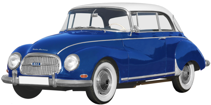 高贵典雅蓝色老爷车纯白底色照