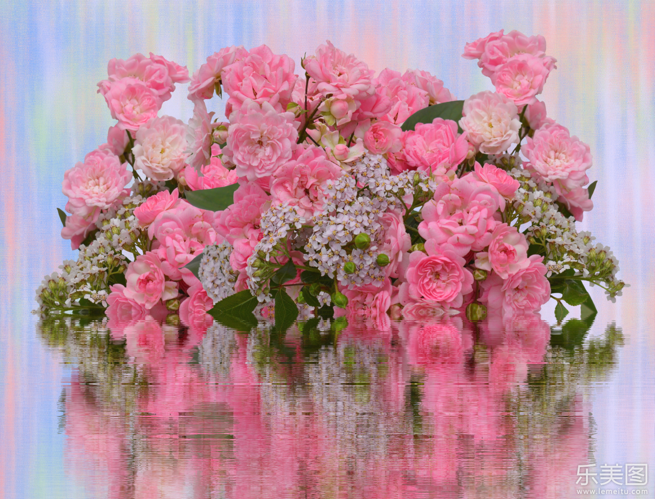梦幻浪漫粉色玫瑰花朵