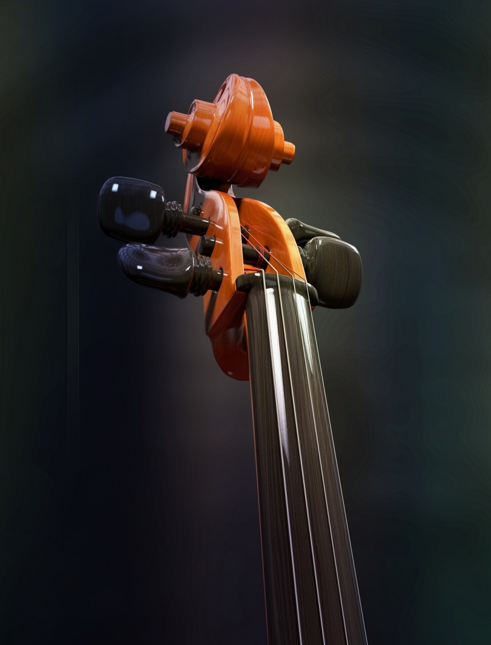 小提琴琴弦弦端光影特写摄影
