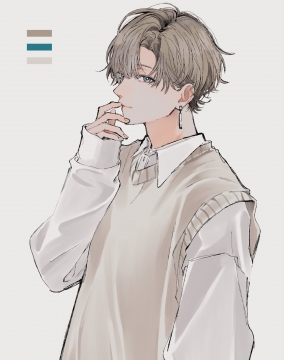 男生头像唯美插画写真图片