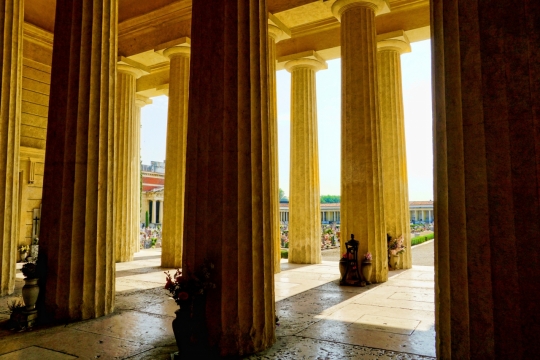 阳光城市街道古老历史建筑