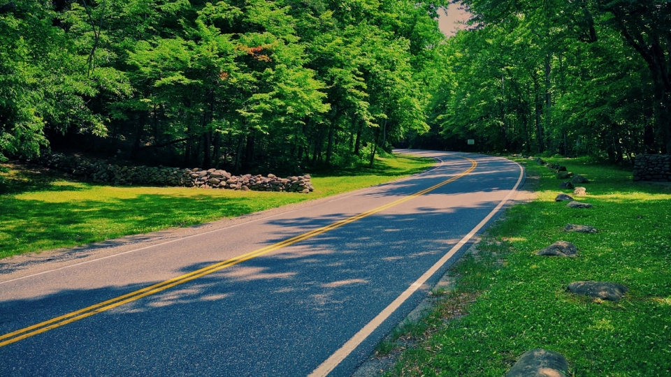 自驾游出行欣赏公路两边风景高清壁纸