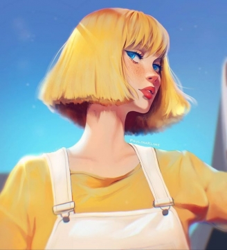 唯美少女插画写真图片