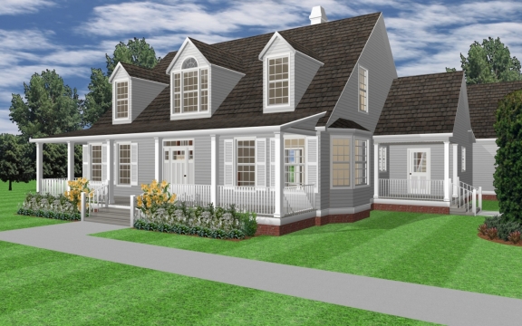 别墅设计草地花园独栋温馨和谐动画