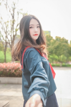 甜美校花青春美少女JK私服户外写真