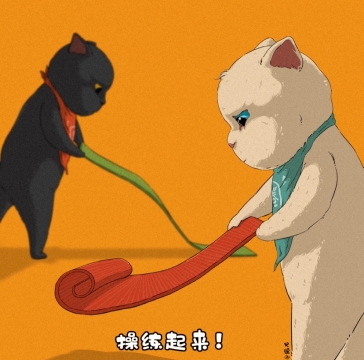 猫学刘畊宏锻炼身体图片